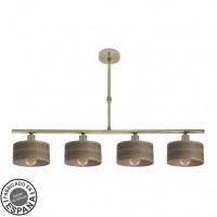 Distribuidor - Lâmpadas Diversas | Lâmpadas Modernas | LAMPARA GILDA 4XE14 CUERO/MADERA OSCURA REGX76X14 CM Ref: 190354084